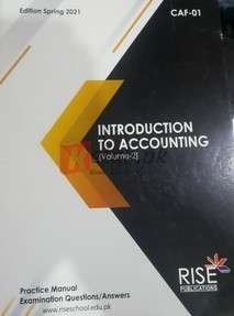 CAF -01 Introduction- To Accounting Vol 2 Book For Sale in Pakistan