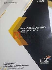 CAF-07 Financial Accounting & Reporting-II (Volume-1) Edition Spring 2021 Book For Sale in Pakistan