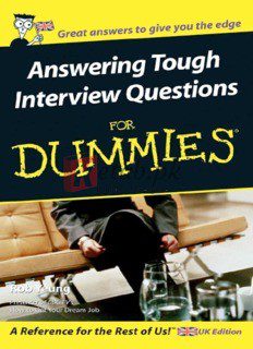 Answering Tough Interview Questions(paperback) Education Book