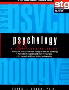 Psychology - A Self-Teaching Guide By Frank J. Bruno(paperback) Psychology Novel