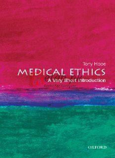 Medical Ethics: A Very Short Introduction (Very Short Introductions) By Tony Hope(paperback) Medical Book