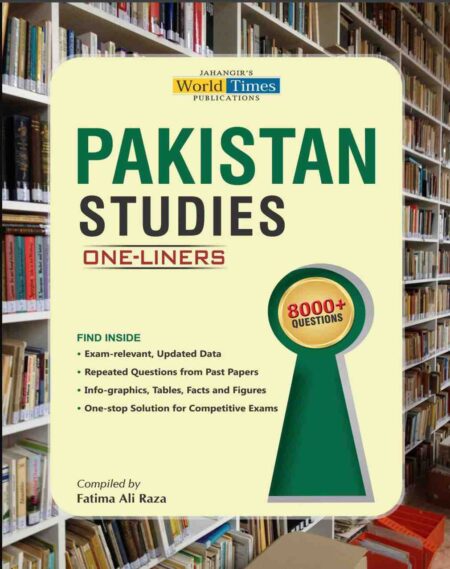 Front cover of the book One-Liner Series: Pakistan Studies by Fatima Ali Raza published by JWT, ideal for CSS and PMS preparation.